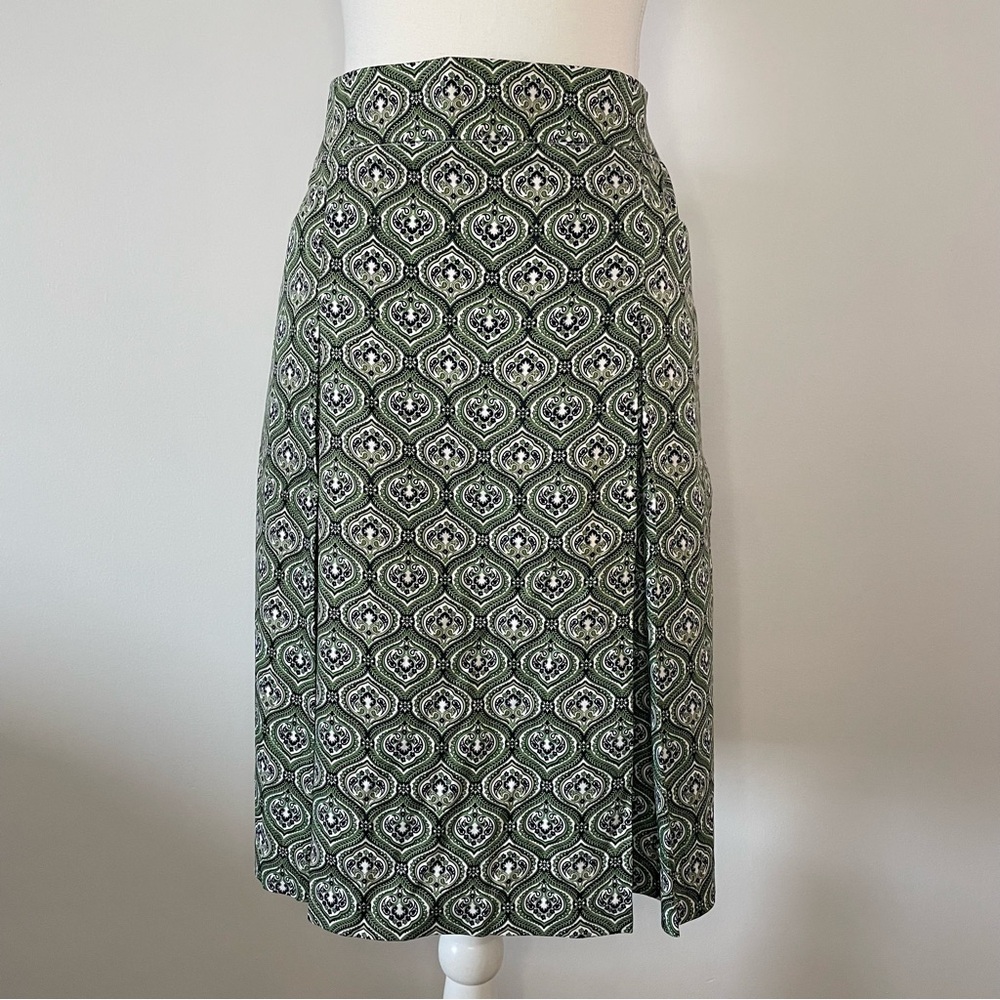 NEW A-line Geometric Paisley Skirt 98% Cotton Green Women’s 4 2/$15